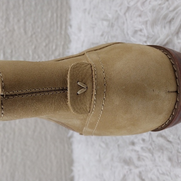 Vionic Roselyn Tan Suede Leather Weather Resistant Side Zip Low Heel Ankle Boot - Picture 14 of 16